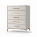 MDF Schubladenschrank mit 5 Schubladen Weiß/Gold 120x80x40 cm