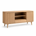 Sideboard aus Eichenholz mit Regalfächern 160x45x80 cm Natur