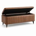 Aufbewahrungsbank aus PU-Leder Braun 120 cm