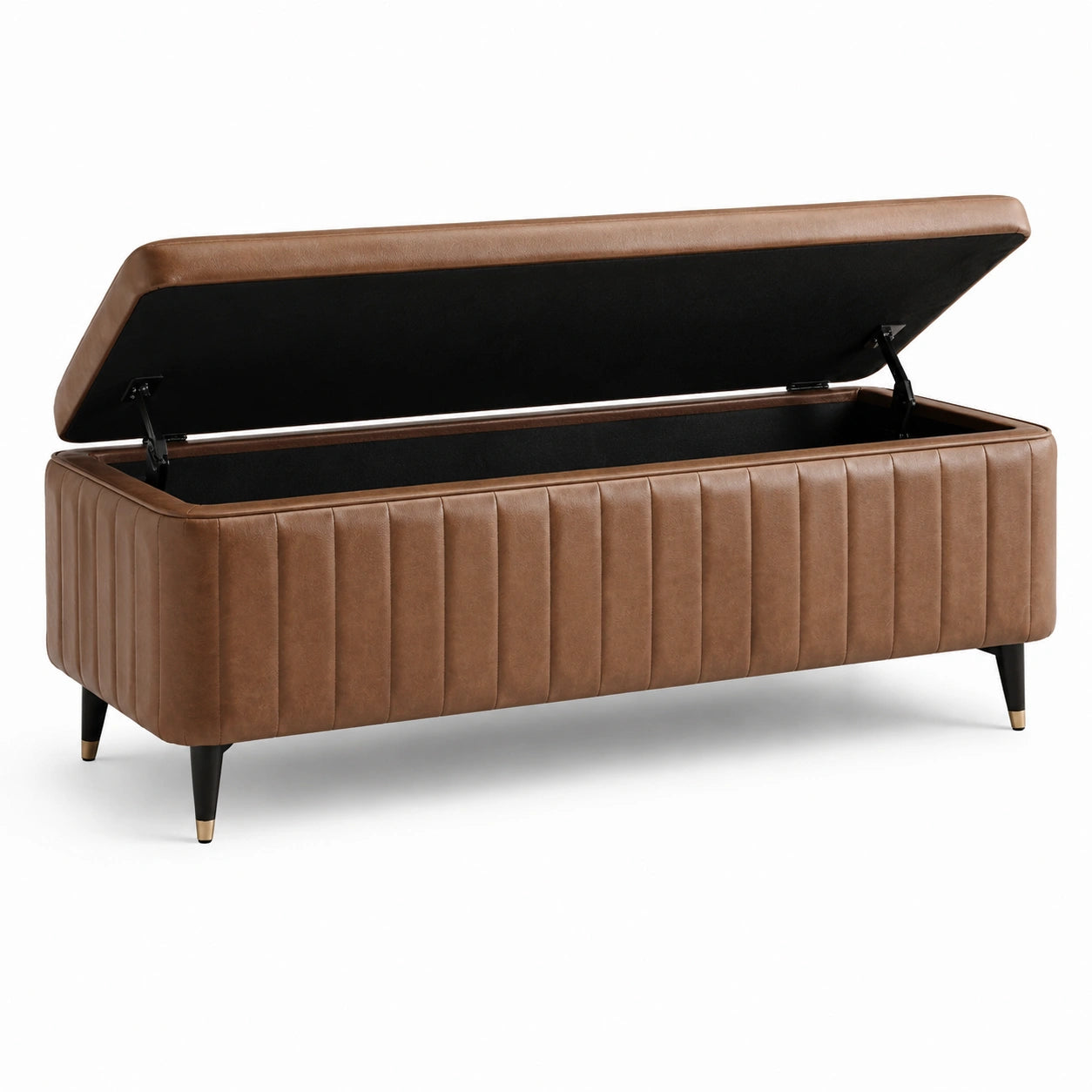 Aufbewahrungsbank aus PU-Leder Braun 120 cm