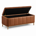 Aufbewahrungsbank Lederoptik Braun 120x40x45cm