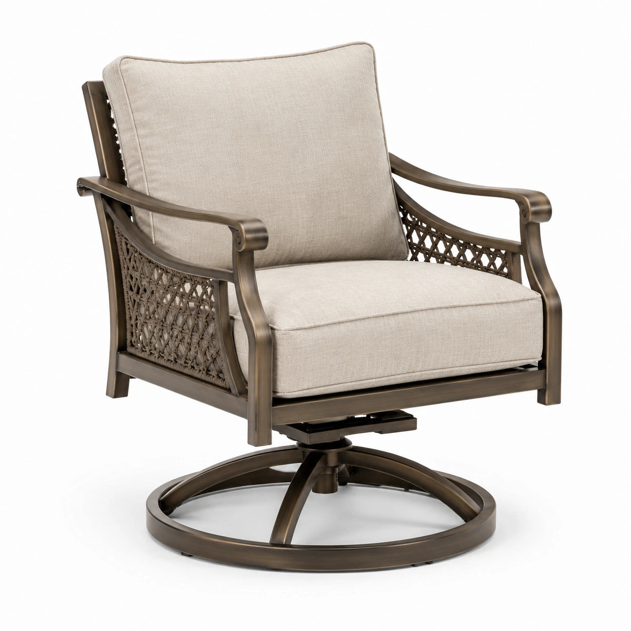 Sessel aus Aluminium mit Polyestergewebe Beige