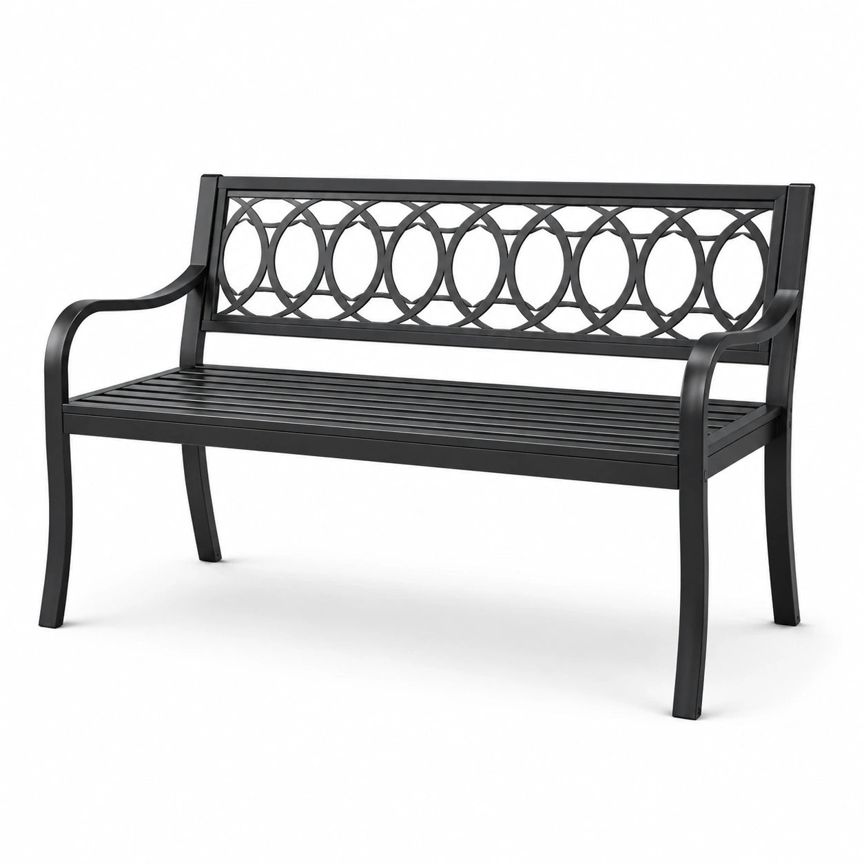 Gartenbank Metall Schwarz 125cm