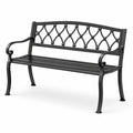 Gartenbank Metall Schwarz 126cm