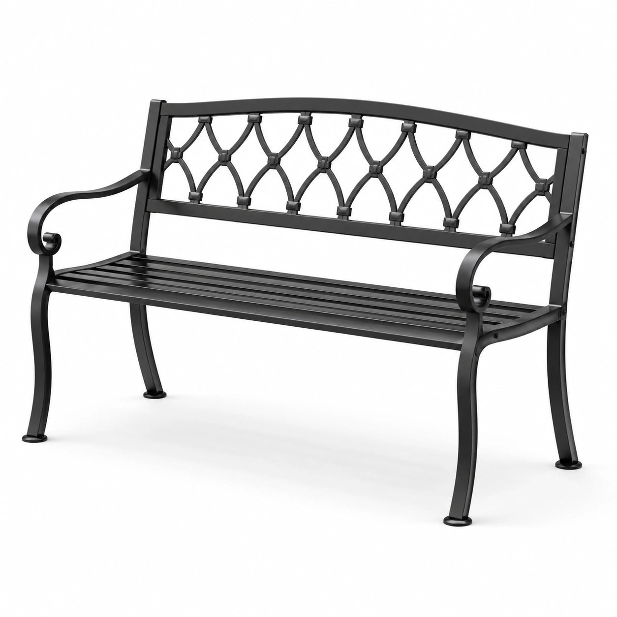 Gartenbank Metall Schwarz 126cm