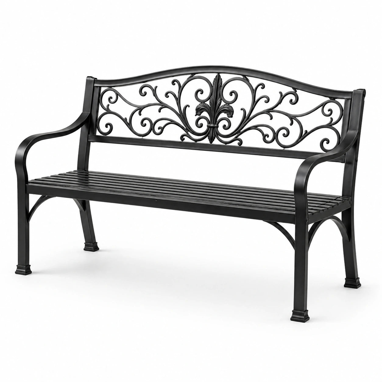Gartenbank aus Gusseisen, Schwarz