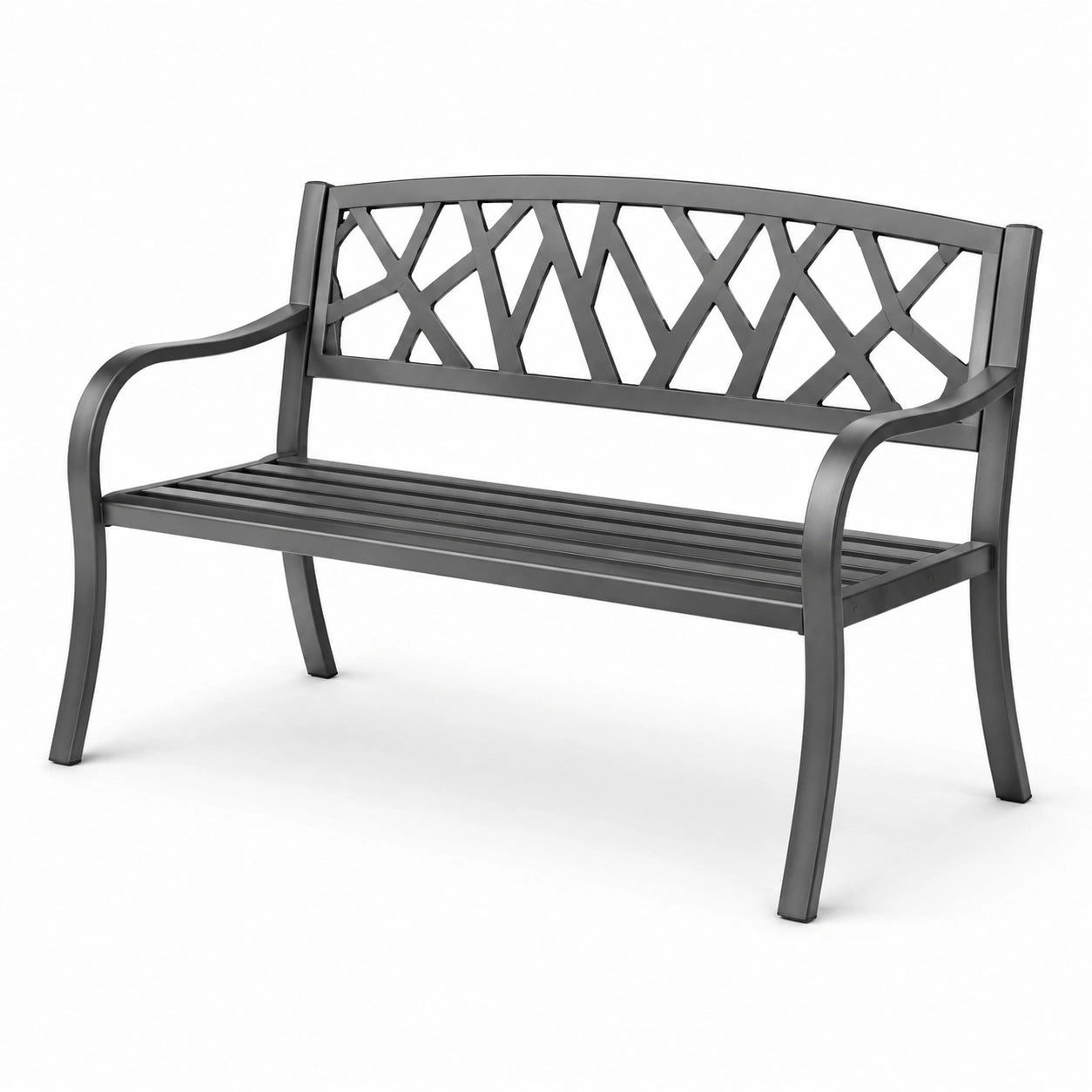 Gartenbank Metall 128 cm Grau