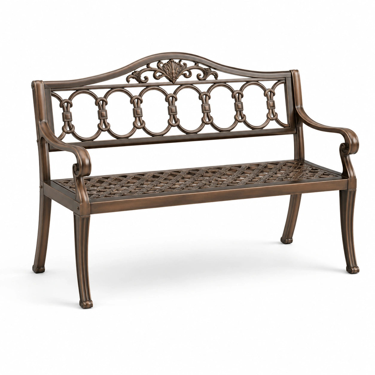Aluminium Gartenbank Bronze 126 cm