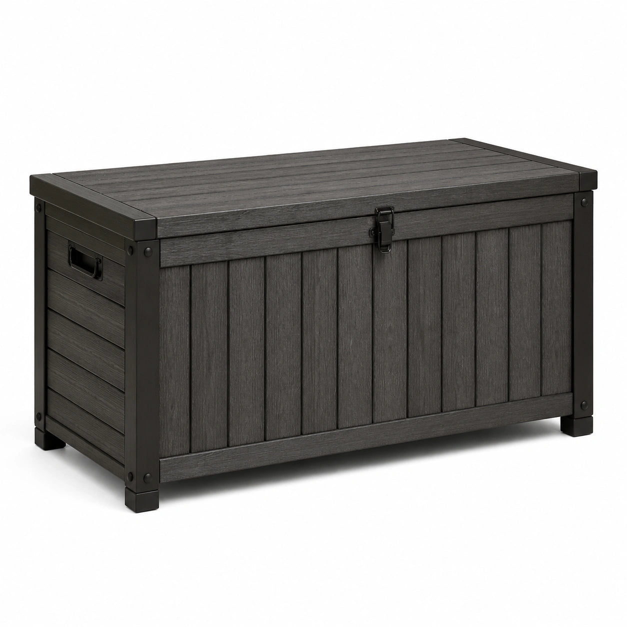 Gartenbox Aufbewahrungsbox Holz-Kunststoff-Verbundwerkstoff 120x60x55cm Dunkelgrau