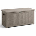 Aufbewahrungsbox Kunststoff Rattanoptik 120x60x50 cm Taupe