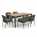 Garten-Essgruppe Aluminium Tisch mit Polywood und Geflechtstühlen