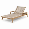 Gartenliege aus Teakholz und Polyesterseil Beige