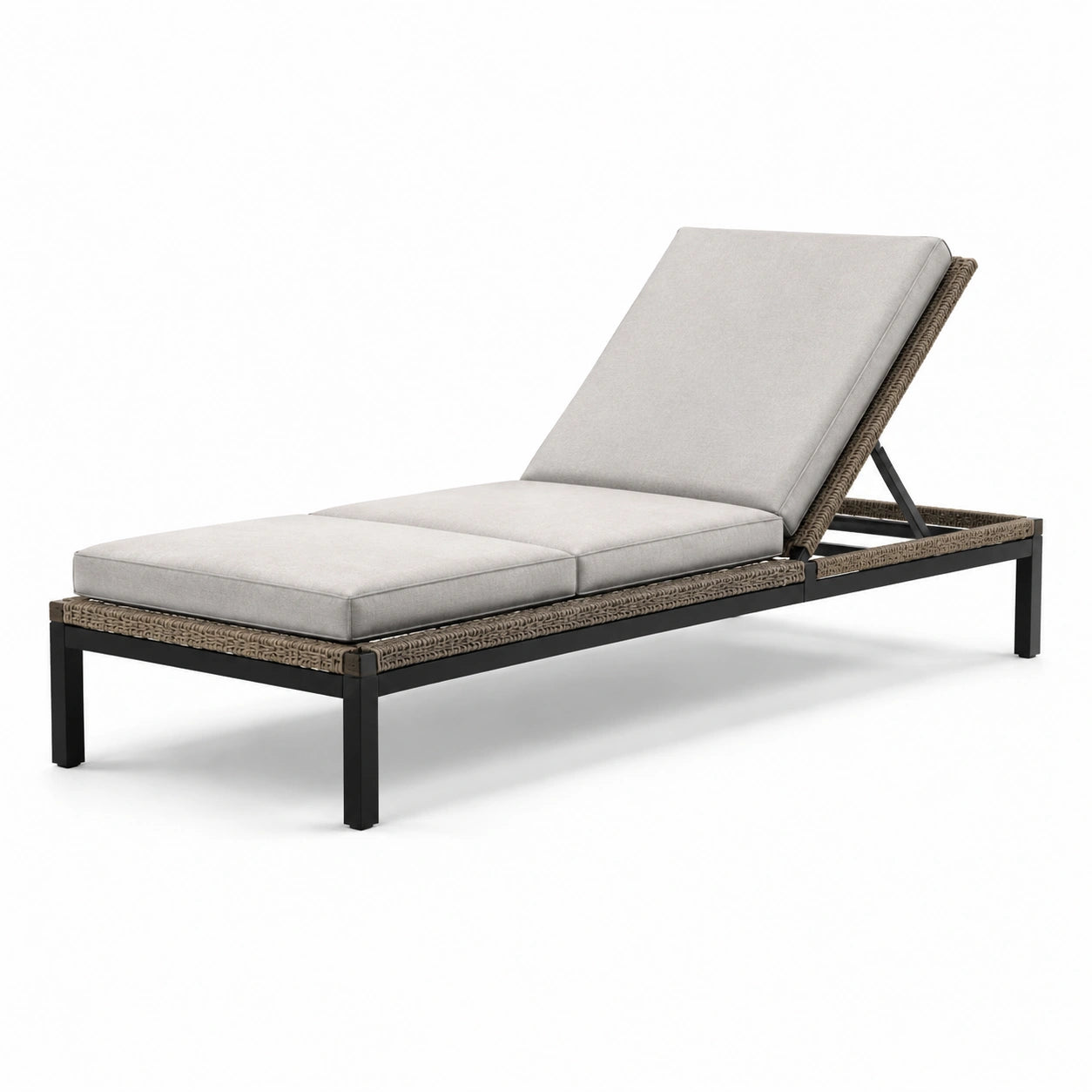 Gartenliege Aluminium Polyethylen verstellbar Hellgrau 200x70x35 cm