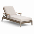 Gartenliege aus Aluminium mit Polyrattan und Polyesterbezug in Hellbeige